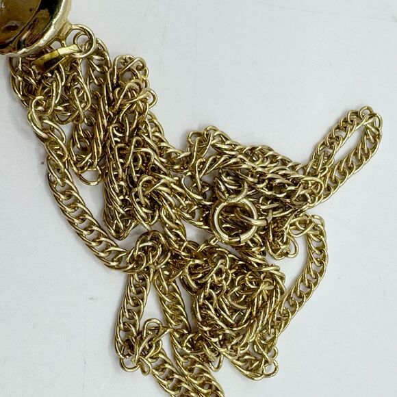 Vintage Gold Dipped Abalone Shell Long Necklace Coastal Beachy Bohemian 27” - Picture 7 of 11